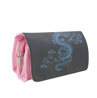 Blue - Dragon Patterns Pencil Case