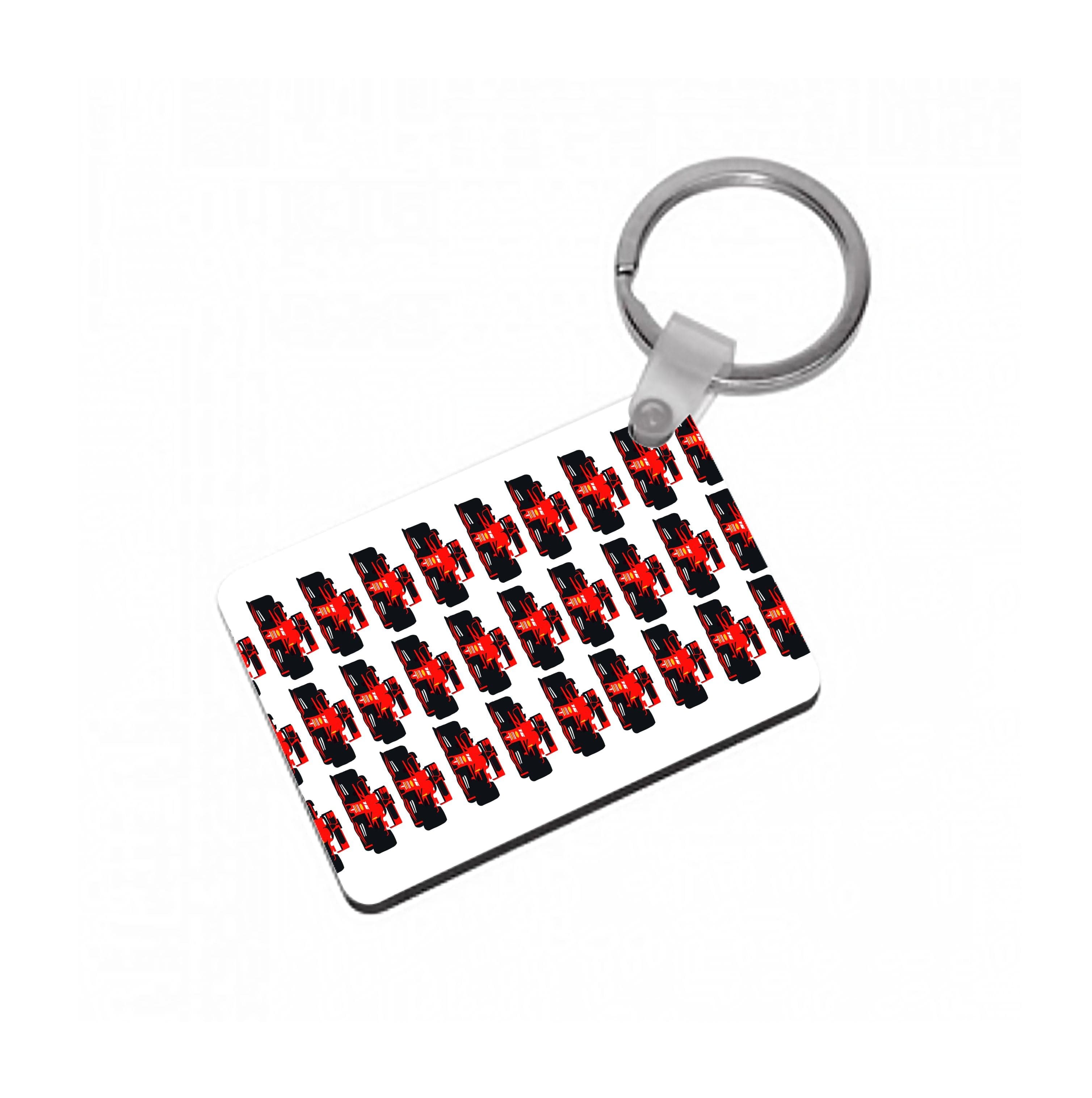 F1 Car Collage Keyring